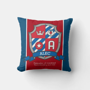 Alec naam betekent rood blauw vogelkam kussen
