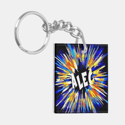 Alec Name Art Sleutelhanger (Voorkant Links)