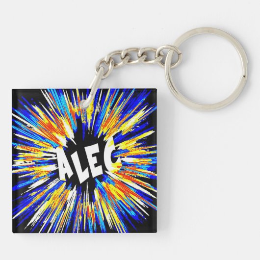 Alec Name Art Sleutelhanger (Achterkant)