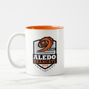 Aledo Bearcats 2019 staatskampioen 9 maal - 11 oz. Tweekleurige Koffiemok