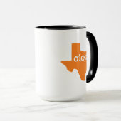 Aledo Texas Coffee-Mok - Oranje en zwart met Paw Mok (Voorkant rechts)