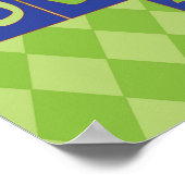 Alef Beis Poster (Marineblauw en groen) (Hoek)