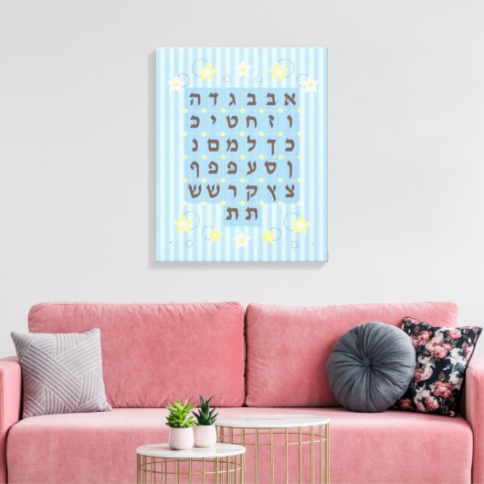 Alef Bet op Canvas Afdruk (Insitu (Woonkamer))