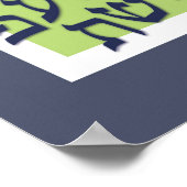 Alef Bet Poster - kalkgroen met blauw2 (Hoek)