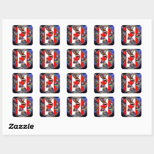Alef Flag Vierkante Sticker (Vel)