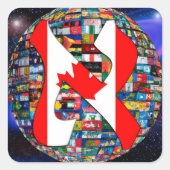 Alef Flag Vierkante Sticker (Voorkant)