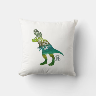 Alefsaurus Hebreeuws Alfabet Dinosaurus Art Kussen