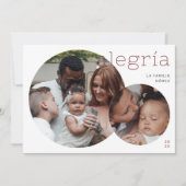 Alegría | Tarjeta Navideña Moderna con 2 Fotos Feestdagenkaart (Voorkant)