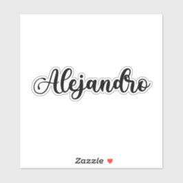 Alejandro Naam - Handgeschreven kalligrafie Sticker