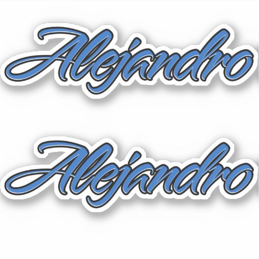 Alejandro Name blue Aufkleber Sticker Stickerset (Voorkant)