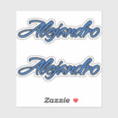 Alejandro Name blue Aufkleber Sticker Stickerset (Vel)