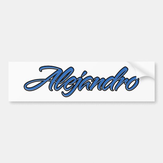 Alejandro Name Blue Sticker Autoaufkleber (Voorkant)