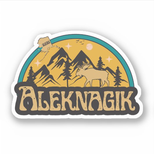Aleknagik, Alaska Sticker (Voorkant)