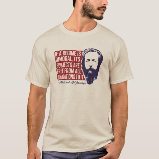 Aleksandr Solzhenitsyn - Leef niet van de familie T-shirt (Voorkant)
