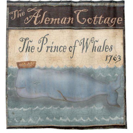 Aleman Whale-zee van de zeeverbindingen Douchegordijn (Voorkant)