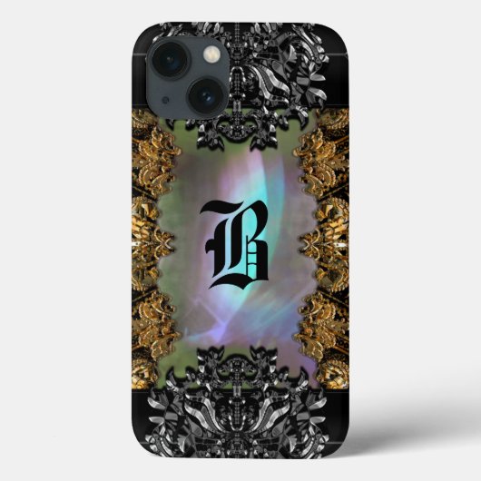 Alembertaine Elegant Baroque Girly Monogram Case-Mate iPhone Case (Achterkant)