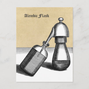 Alembic Flask Medieval Alchemy Lab Briefkaart