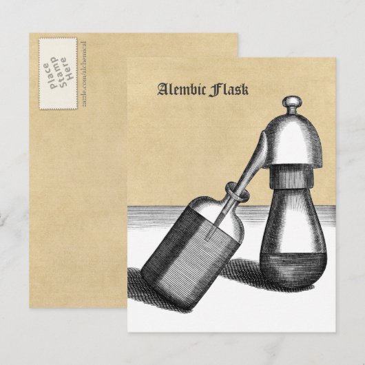 Alembic Flask Medieval Alchemy Lab Briefkaart (Voorkant / Achterkant)