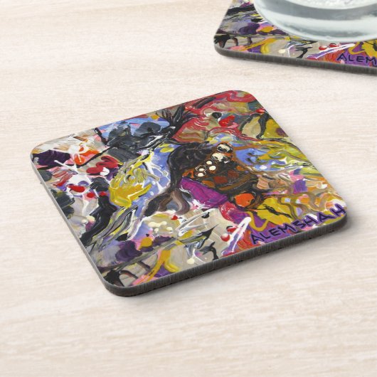 Alemshah Abstract Onderzetter set - Blue Jay (Linkerzijde)