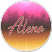 Alena Vorname Name golden pink Aufkleber Sticker (Voorkant)
