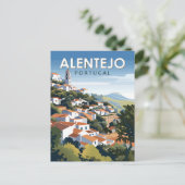 Alentejo Portugal Reizen Kunst Vintage Briefkaart (Staand voorkant)