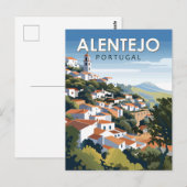 Alentejo Portugal Reizen Kunst Vintage Briefkaart (Voorkant / Achterkant)