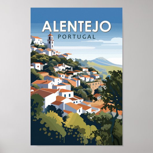 Alentejo Portugal Reizen Kunst Vintage Poster (Voorkant)