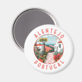 Alentejo Portugal retro noodcirkel Magneet (Voorkant / Achterkant)