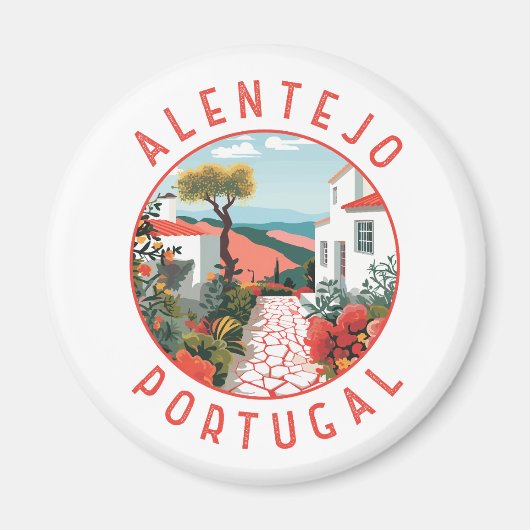 Alentejo Portugal retro noodcirkel Magneet (Voorkant)