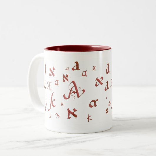 Aleph en A (15 oz) Tweekleurige Koffiemok (Voorkant links)