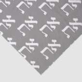 Aleph Tav White op zilver Tissuepapier (Detail)