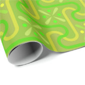 Aleppo Lime Green en geel Cadeaupapier (Rol Hoek)