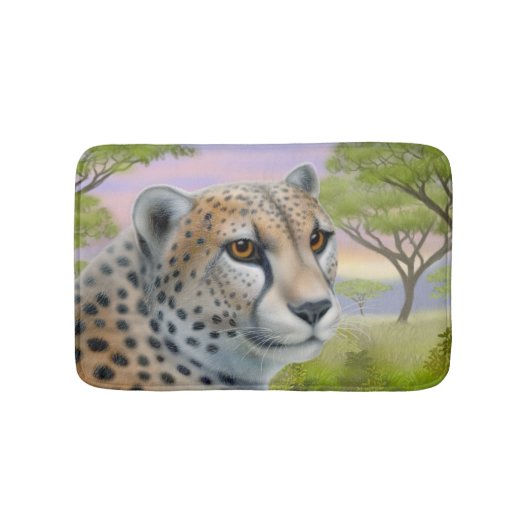 Alert African Cheetah Cat Bath Mat (Voorkant)