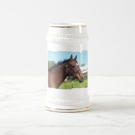 Alert Arab Horse Beer Stein Bierpul (Center)