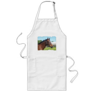 Alert Arabian Horse Long Apron Lang Schort
