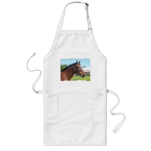 Alert Arabian Horse Long Apron Lang Schort (Voorkant)