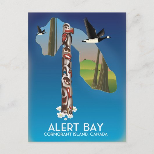 Alert Bay, Canada, reisposter Briefkaart (Voorkant)