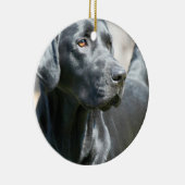 Alert Black Labrador Retriever Dog Ornament (Rechts)