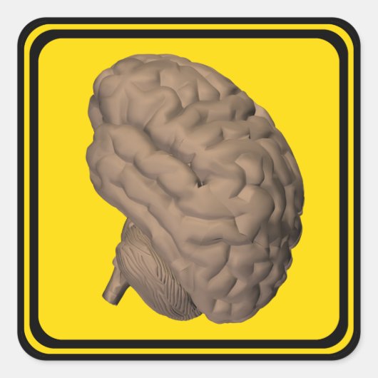 Alert: Brein vooruit! Vierkante Sticker (Voorkant)