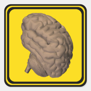 Alert: Brein vooruit! Vierkante Sticker