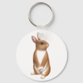 Alert Brown Rabbit Sleutelhanger (Voorkant)
