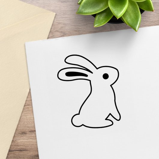 Alert Bunny Rabbit Color Me Rubberstempel