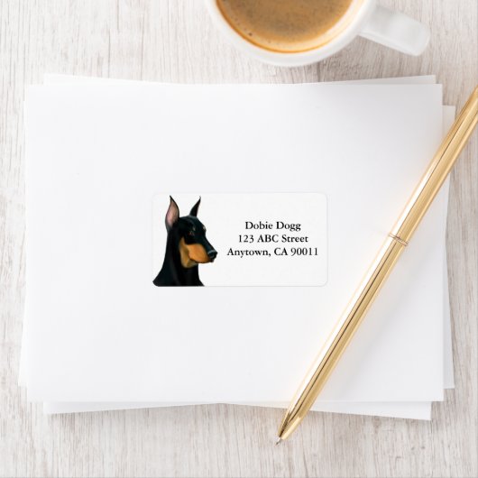 Alert Doberman Pinscher Hondenlabel Etiket (Insitu)