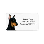 Alert Doberman Pinscher Hondenlabel Etiket (Voorkant)