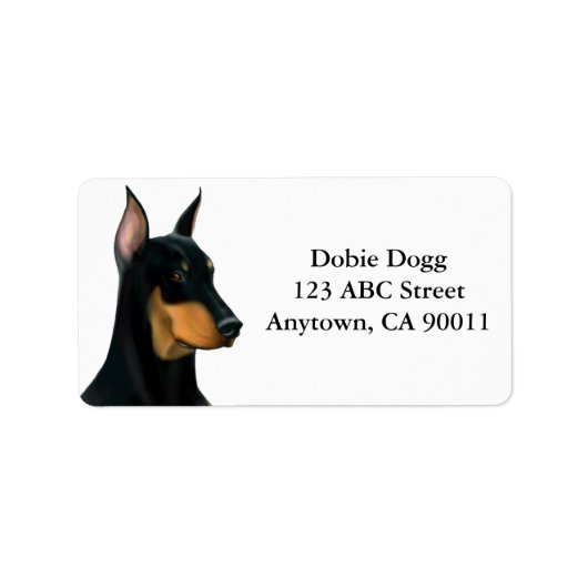 Alert Doberman Pinscher Hondenlabel Etiket (Voorkant)