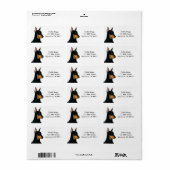 Alert Doberman Pinscher Hondenlabel Etiket (Full Sheet)