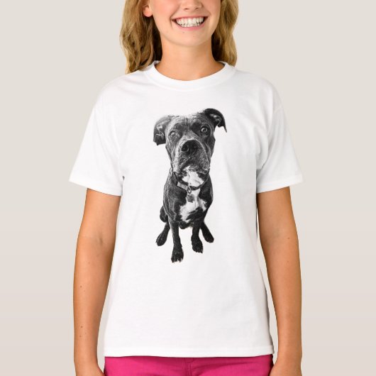 Alert Dog T-Shirt – Realistic Sitting Pose (Voorkant)