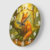 Alert fox in sunlit woodland grote klok (Hoek)