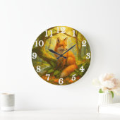 Alert fox in sunlit woodland grote klok (Huis)