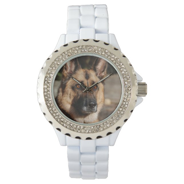 Alert German Shepherd Horloge (Voorkant)